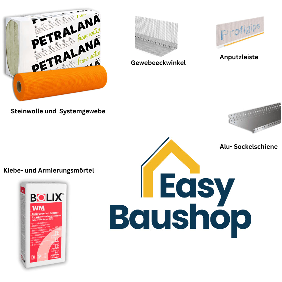 WDVS Steinwolle 034 Basispaket – Petralana - A1 Fassadendämmung 200–400 m² | ETA-geprüft