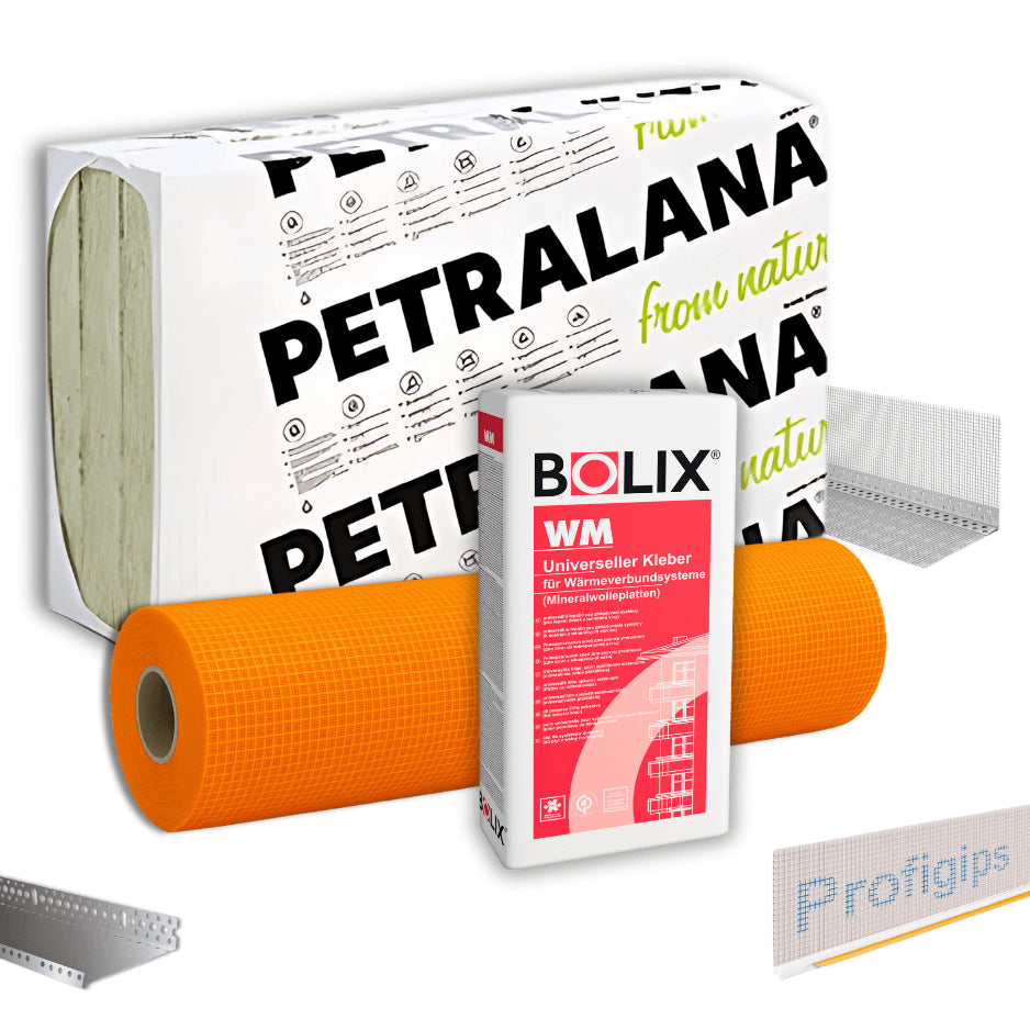 WDVS Steinwolle 034 Basispaket – Petralana - A1 Fassadendämmung 200–400 m² | ETA-geprüft