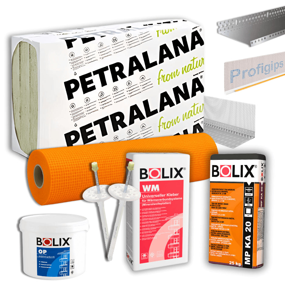 WDVS Steinwolle 034 XXL-Paket – Petralana - A1 Fassadendämmung 200–400 m² | ETA-geprüft